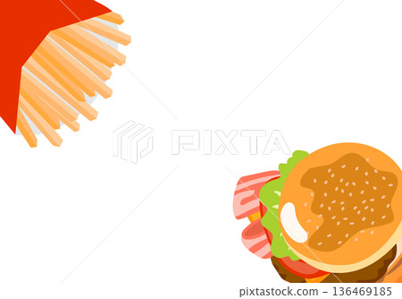 漢堡和薯條框架 136469185