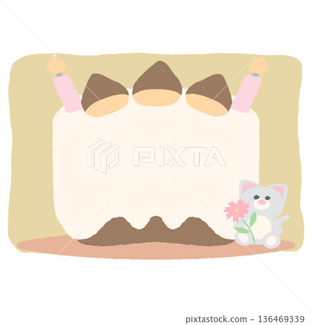 即用型生日字母邊框 | 九月 - 無文字蛋糕插圖 即用型生日字母邊框 | 九月 - 無文字蛋糕插圖 136469339