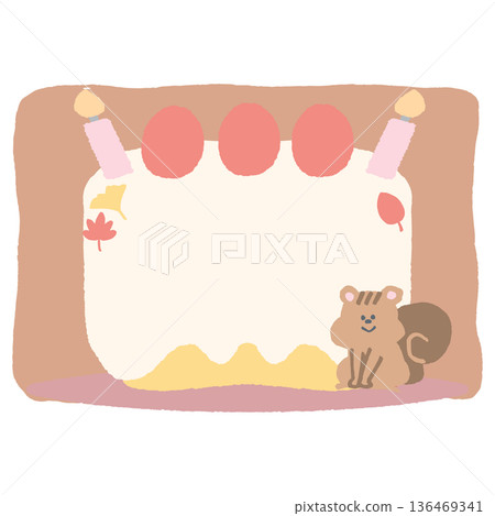 即用型生日字母邊框 | 十一月 - 無文字蛋糕插圖 即用型生日字母邊框 | 十一月 - 無文字蛋糕插圖 136469341