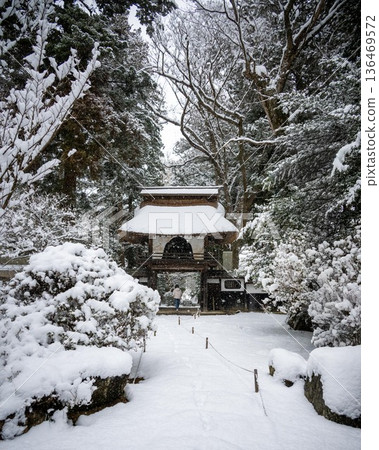 Snow scene at Saienji Temple, Kasama City, Ibaraki Prefecture Snow scene at Saienji Temple, Kasama City, Ibaraki Prefecture 136469572