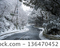 Snow scene at Atago Shrine, Kasama City, Ibaraki Prefecture 136470452