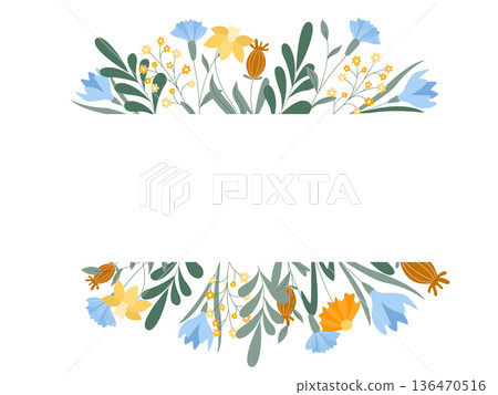 Horizontal template with floral decor Horizontal template with floral decor 136470516