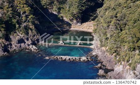 Manazuru Aquarium ruins (aerial view), Ashigarashimo District, Kanagawa Prefecture, Japan 136470742