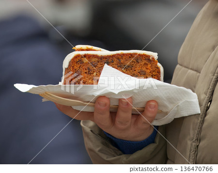 Generous Slice of Homemade Cake at Naplavka Farmers Market Generous Slice of Homemade Cake at Naplavka Farmers Market 136470766