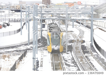 宇都宮平石站:輕軌與雪景 宇都宮平石站:輕軌與雪景 136470849