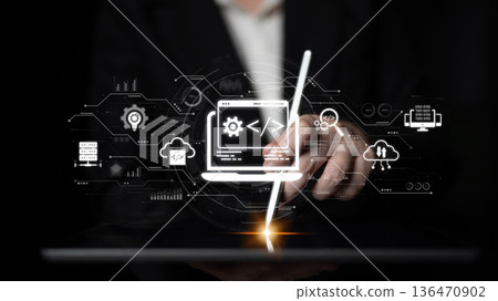 Web Development Digital Coding Interface Spline Web Development Digital Coding Interface Spline 136470902