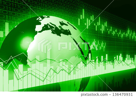 Earth and financial data chart - international trade concept Earth and financial data chart - international trade concept 136470931