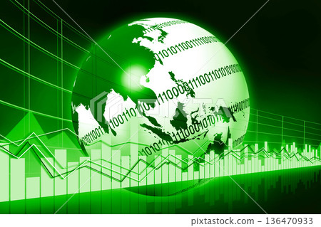 Earth and financial data chart - international trade concept Earth and financial data chart - international trade concept 136470933