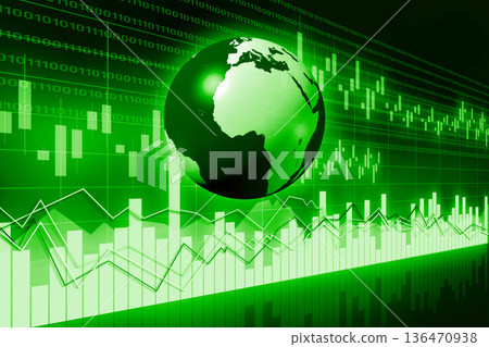 Earth and financial data chart - international trade concept Earth and financial data chart - international trade concept 136470938