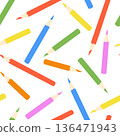 Vector seamless pattern with colored pencils on a white background 136471943