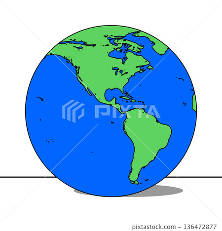 Earth - Americas side outline illustration Earth - Americas side outline illustration 136472877