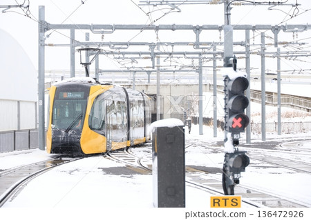 宇都宮平石站“輕軌與雪景” 宇都宮平石站“輕軌與雪景” 136472926