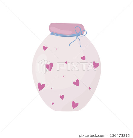 jar with hearts 136473215