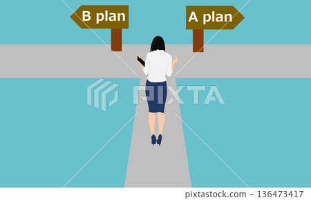 Illustration of a turning point in life Illustration of a turning point in life 136473417