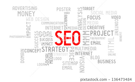 SEO (search engine optimization) - typographic concept 136473484