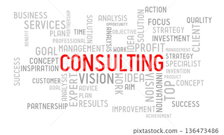 Consulting - typographic concept 136473486