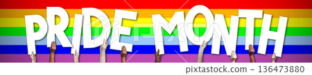 Pride month, LGBT banner - human hands holding colorful letters Pride month, LGBT banner - human hands holding colorful letters 136473880
