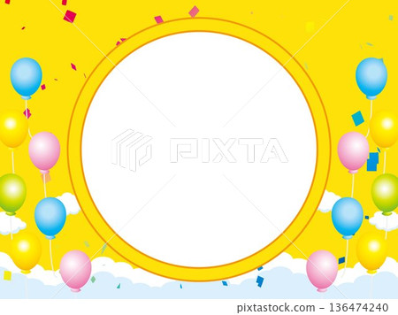 New Year, New Year's card, sky, cloud, frame, confetti, blue sky, zodiac, landscape, New Year, New Year, 136474240