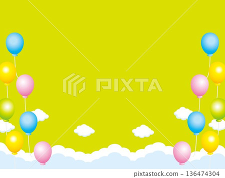 New Year, New Year's card, sky, cloud, frame, confetti, blue sky, zodiac, landscape, New Year, New Year, 136474304