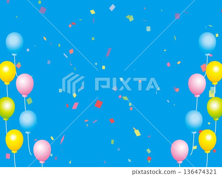 New Year, New Year's card, sky, cloud, frame, confetti, blue sky, zodiac, landscape, New Year, New Year, 136474321