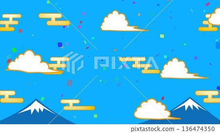 New Year, New Year's card, sky, cloud, frame, confetti, blue sky, zodiac, landscape, New Year, New Year, New Year, New Year's card, sky, cloud, frame, confetti, blue sky, zodiac, landscape, New Year, New Year, 136474350