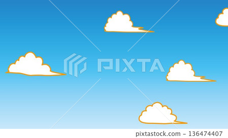 New Year, New Year's card, sky, cloud, frame, confetti, blue sky, zodiac, landscape, New Year, New Year, 136474407