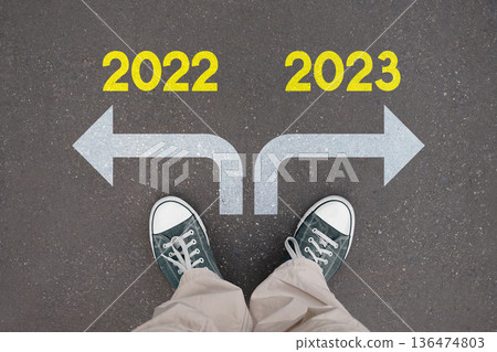 2022, 2023 - legs with trainer shoes 136474803