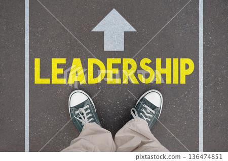 Leadership - legs with trainer shoes 136474851