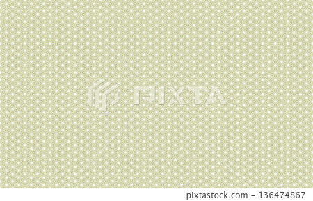 Beige and white hemp leaf Japanese pattern background Beige and white hemp leaf Japanese pattern background 136474867