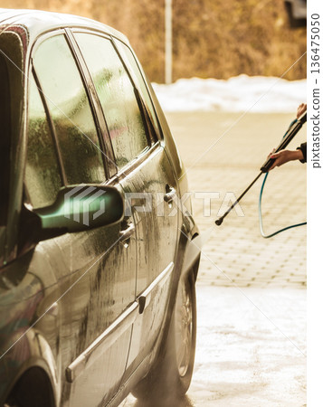 Car washing on open air Car washing on open air 136475050