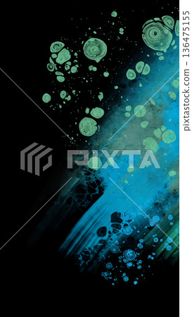 Modern blue flow background on black. Liquid shape in color banner. 136475155
