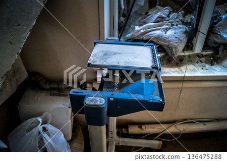 Hospital was attacked by two Russian drones, Donbass, Ukraine Hospital was attacked by two Russian drones, Donbass, Ukraine 136475288
