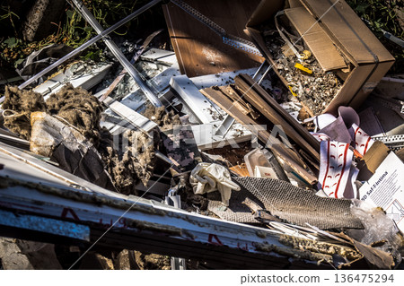 Hospital was attacked by two Russian drones, Donbass, Ukraine Hospital was attacked by two Russian drones, Donbass, Ukraine 136475294