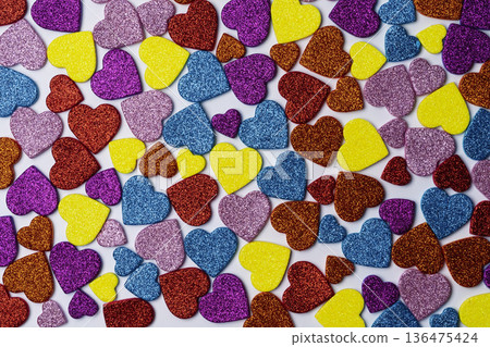 Valentine Day background with sparkling hearts Valentine Day background with sparkling hearts 136475424