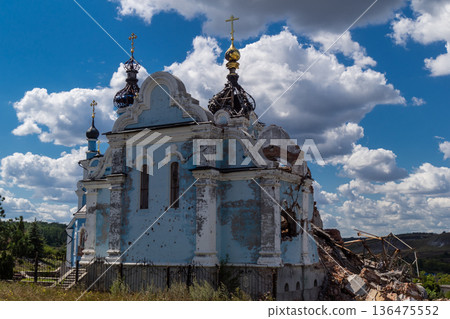 Aftermath of Russian attack on an Orthodox Church, Ukraine 136475552