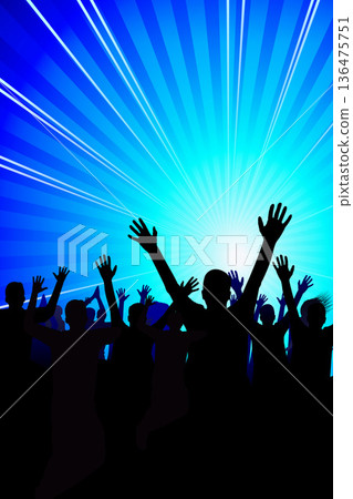 Hands raised in the air - party concept 136475751