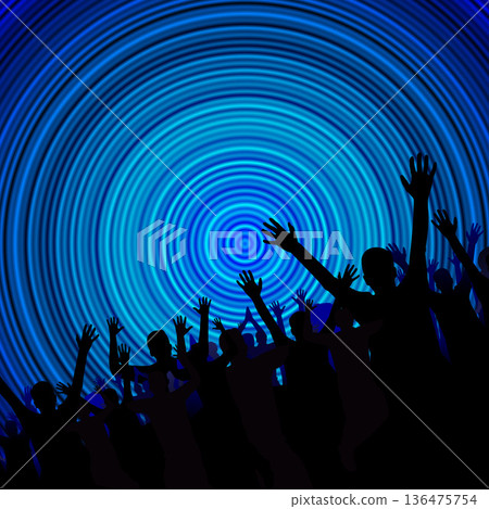 Hands raised in the air - party concept 136475754