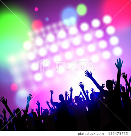 Hands raised in the air - party concept Hands raised in the air - party concept 136475755