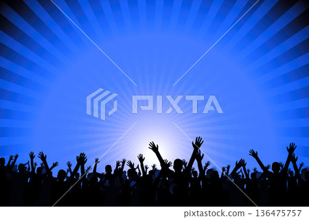 Hands raised in the air - party concept 136475757