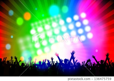 Hands raised in the air - party concept 136475759