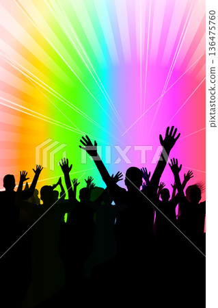 Hands raised in the air - party concept 136475760