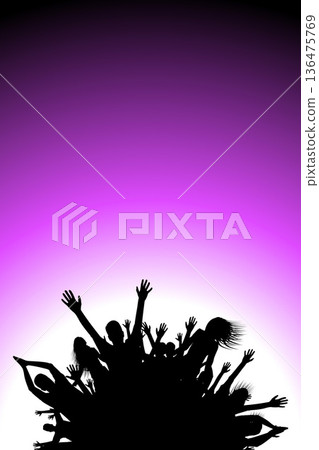 Hands raised in the air - party concept 136475769