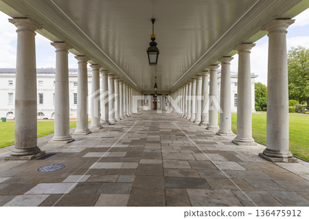 Colonnade at the Old Royal Naval College in Greenwich Colonnade at the Old Royal Naval College in Greenwich 136475912