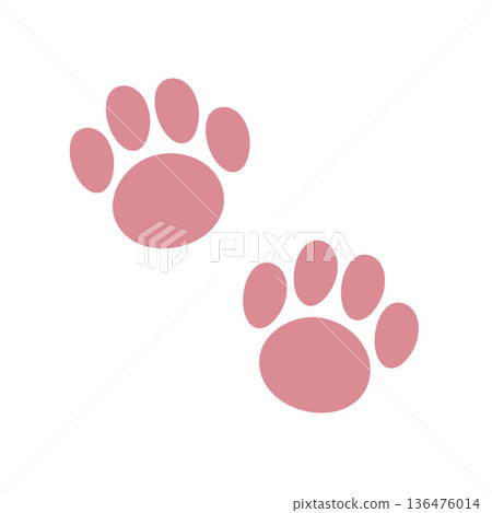 Cute paw illustration set - pink, dog, cat 136476014