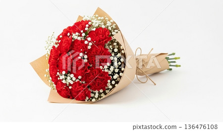Horizontal carnation bouquet Mother's Day material Horizontal carnation bouquet Mother's Day material 136476108