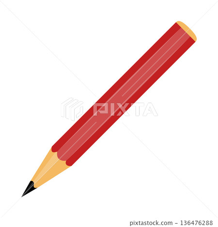 Red Pencil Cartoon Illustration Red Pencil Cartoon Illustration 136476288