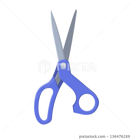 Blue Scissors Cartoon Illustration Blue Scissors Cartoon Illustration 136476289