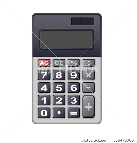 Dark Gray Calculator Cartoon Vector Illustration 136476300