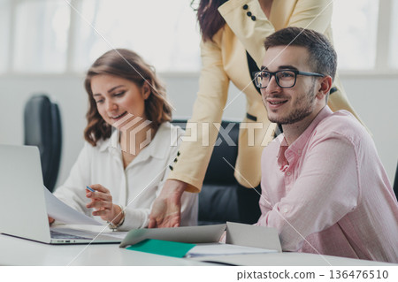 Business team in the office Business team in the office 136476510