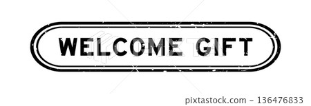 Grunge black welcome gift word rubber seal stamp on white background Grunge black welcome gift word rubber seal stamp on white background 136476833